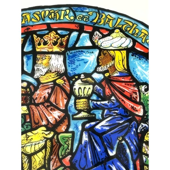 D’Arceau Limoges Christmas Plate Three Kings Stained Glass 8.5” 1981 Porcelain - Picture 13 of 14